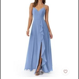 Steel Blue Azazie Dress